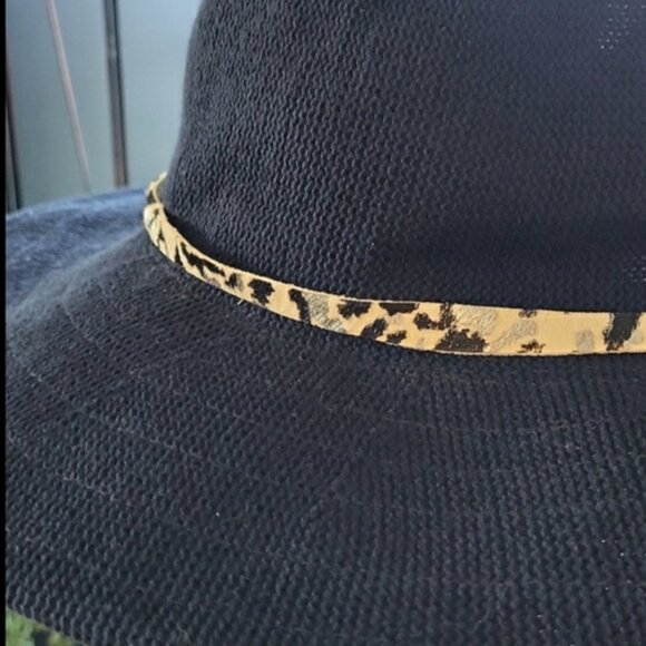 By Anthropologie Cyrus Rancher Soft Trimmed Hat in Navy with Pony Hair Band main image 5